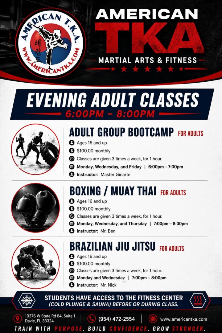 Adult Class Schedule and pricing Sep 2026